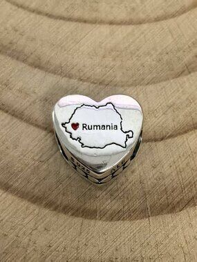 Pandora Rumania Exclusive Travel Heart Charm Pendant, S925 Silver Jewelry